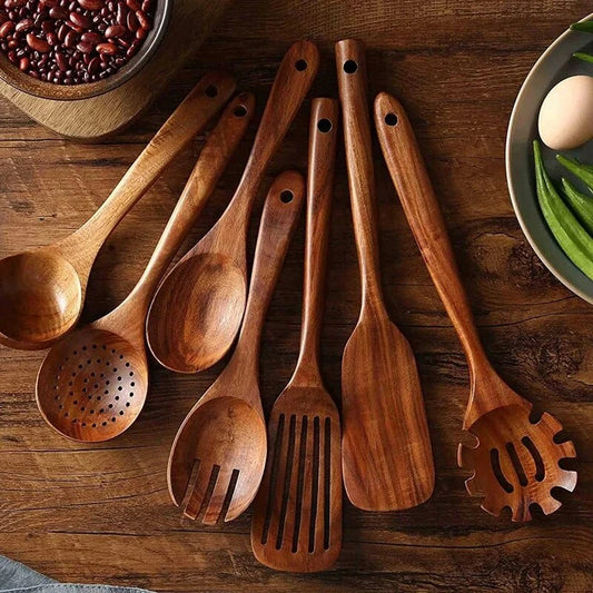 Teak Kitchen Utensils Set