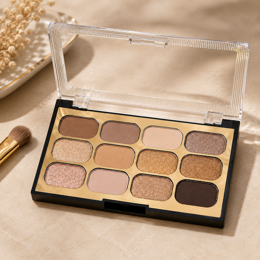 12-Color Glam Eyeshadow Palette – Matte & Shimmer Shades for Every Look