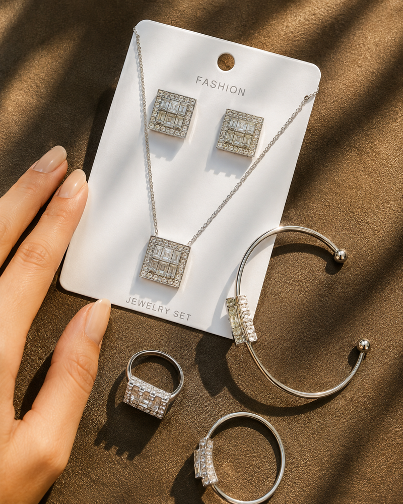 Rectangular Stone Jewelry Set