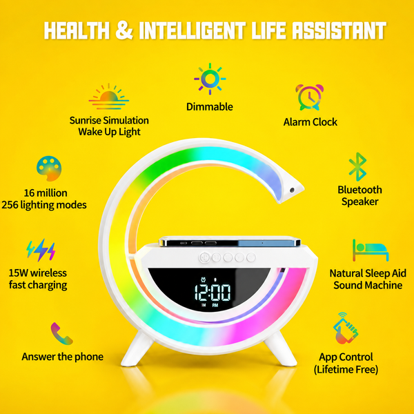 Google Digital Led wireless charger Speaker