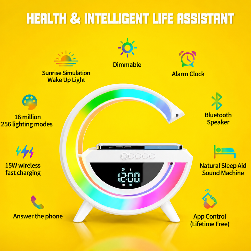 Google Digital Led wireless charger Speaker