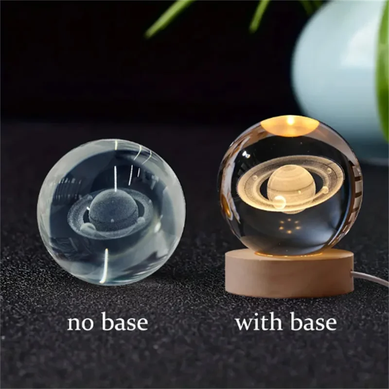 3D Crystal Planet Gift – LED Solar System Night Light