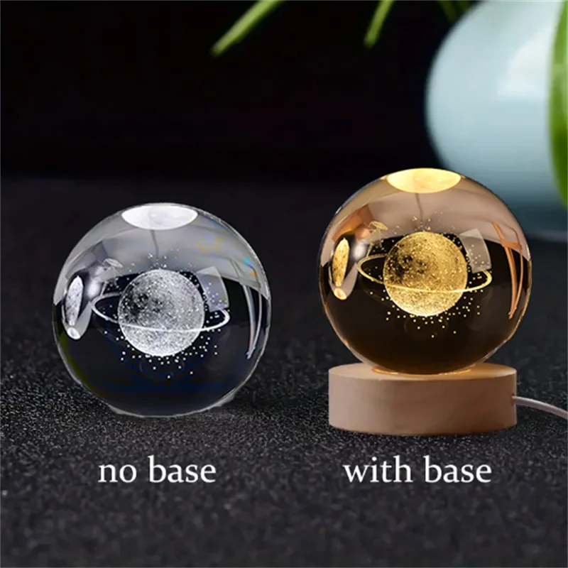 3D Crystal Planet Gift – LED Solar System Night Light