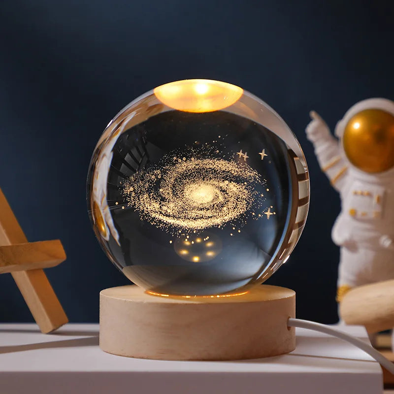 3D Crystal Planet Gift – LED Solar System Night Light