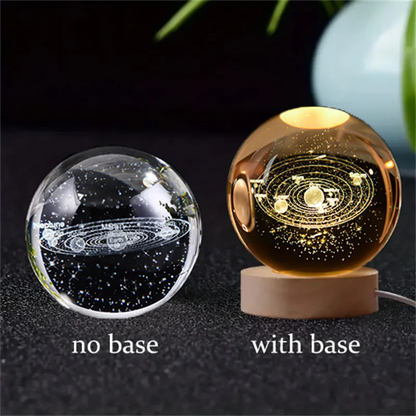 3D Crystal Planet Gift – LED Solar System Night Light