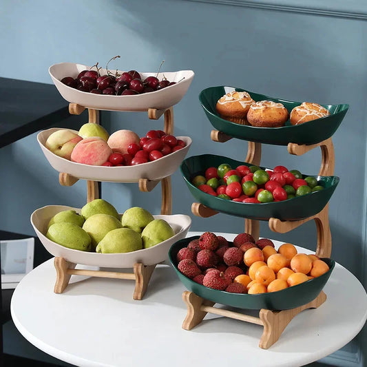 Elegant Wooden Snack & Fruit Tray