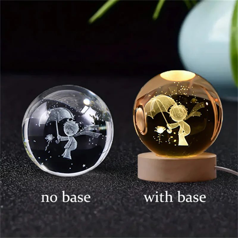 3D Crystal Planet Gift – LED Solar System Night Light