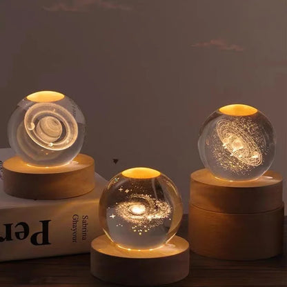 3D Crystal Planet Gift – LED Solar System Night Light