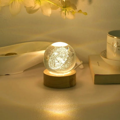 3D Crystal Planet Gift – LED Solar System Night Light