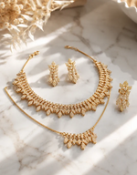 Gold-Toned Leaf Design Jewelry Set