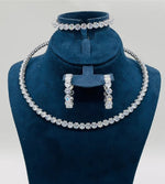 Silver Round Crystal Jewelry Set