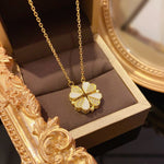 White Shell Heart Necklace – Elegant Gold Chain