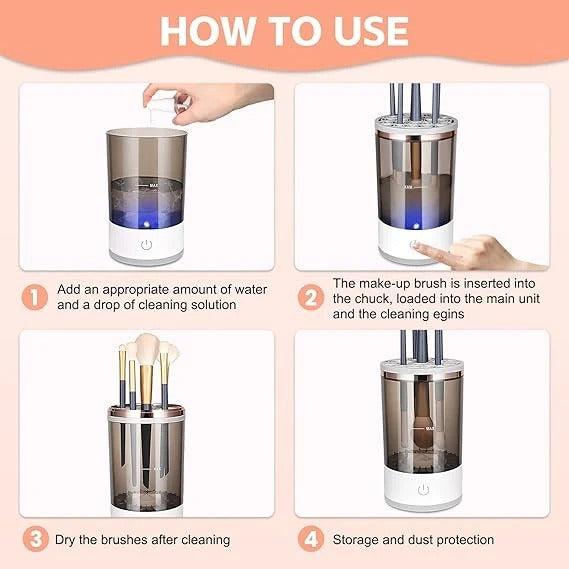 Electric Makeup Brush Cleaner – Automatic 2-in-1 Cleaning & Drying Machine