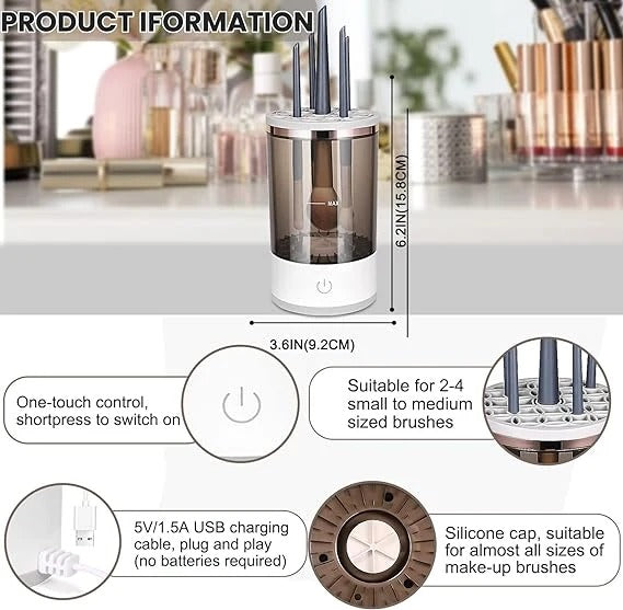 Electric Makeup Brush Cleaner – Automatic 2-in-1 Cleaning & Drying Machine