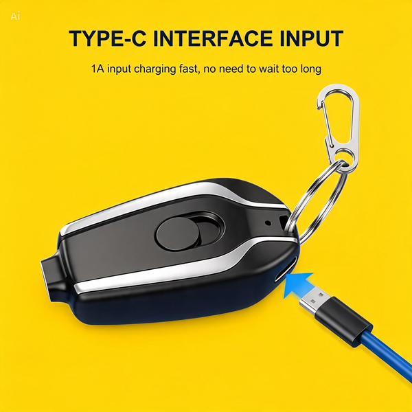 Compact Emergency Keychain Charger